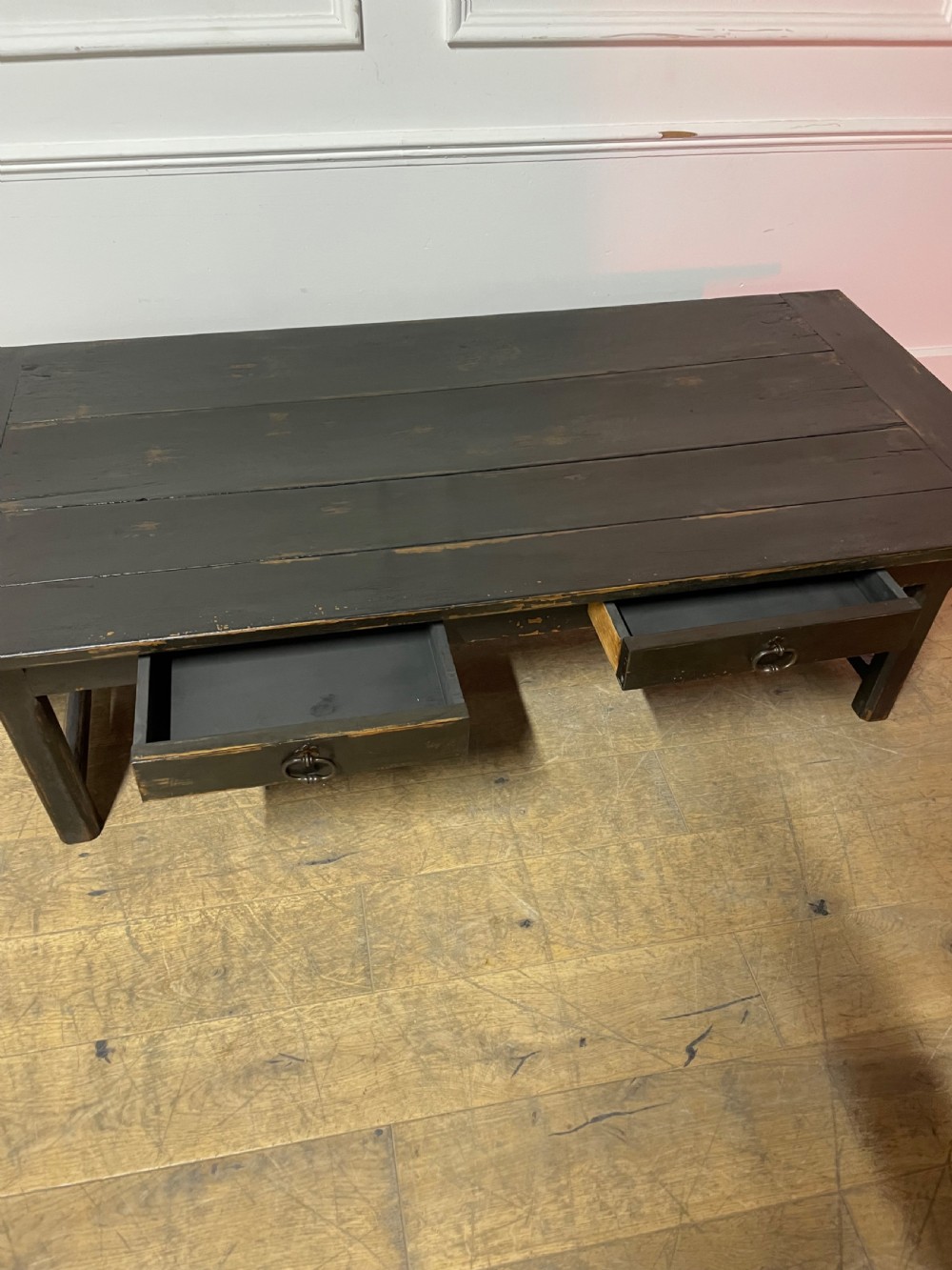 Antique painted oak coffee table  View VII