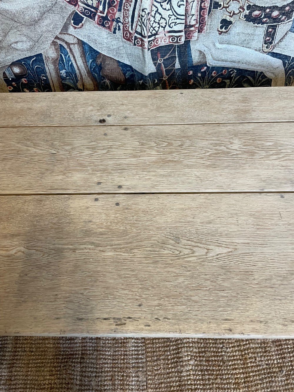 Scrubbed oak antique coffee table  View IV