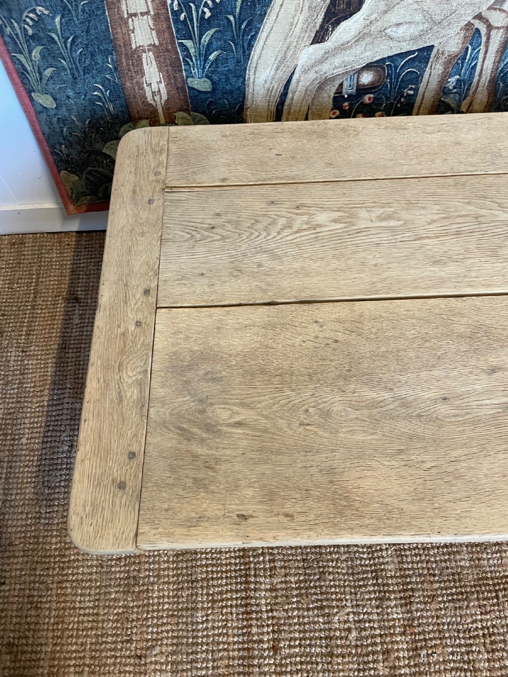 Scrubbed oak antique coffee table  View VI