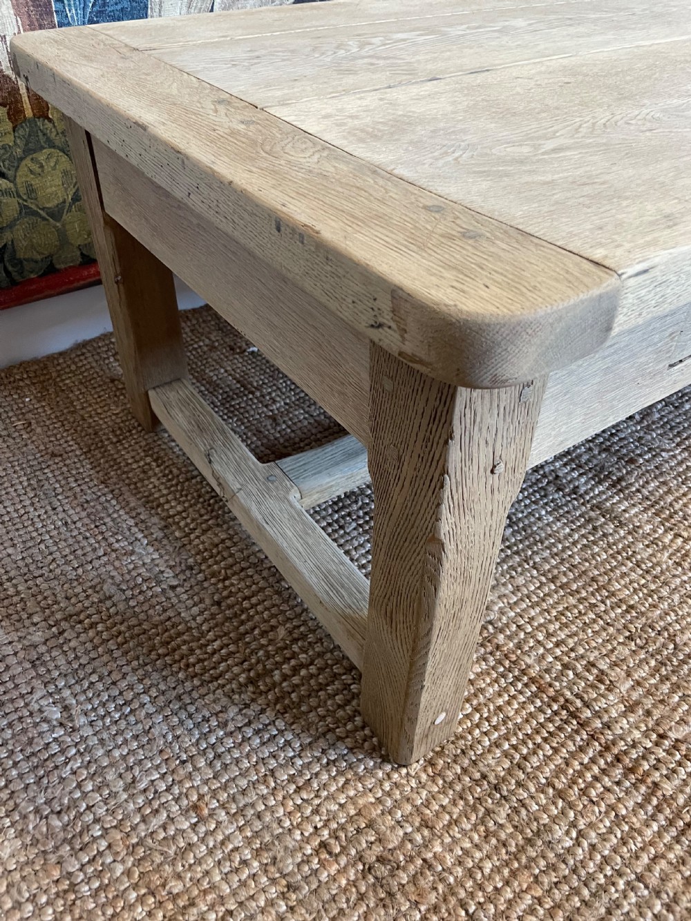 Scrubbed oak antique coffee table  View VII