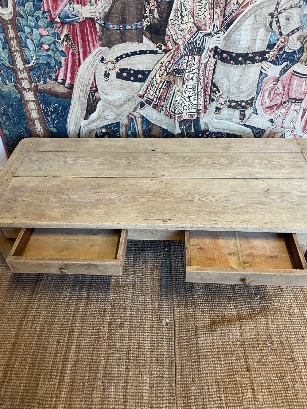Scrubbed oak antique coffee table  View VIII