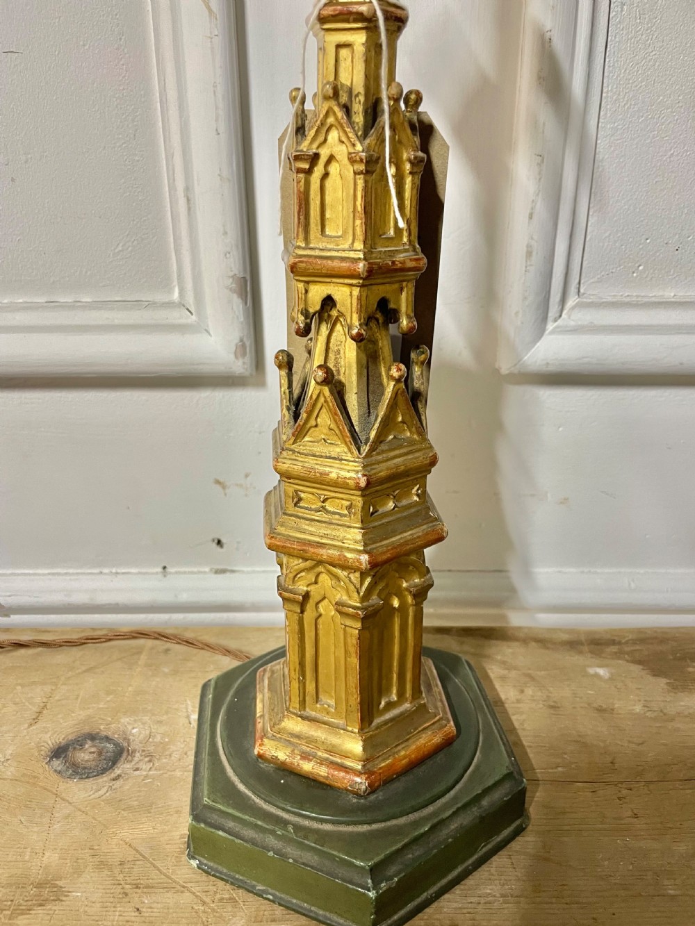 19th century gilded table lamp  View II