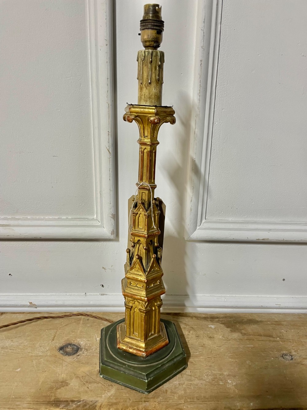 19th century gilded table lamp  View VIII
