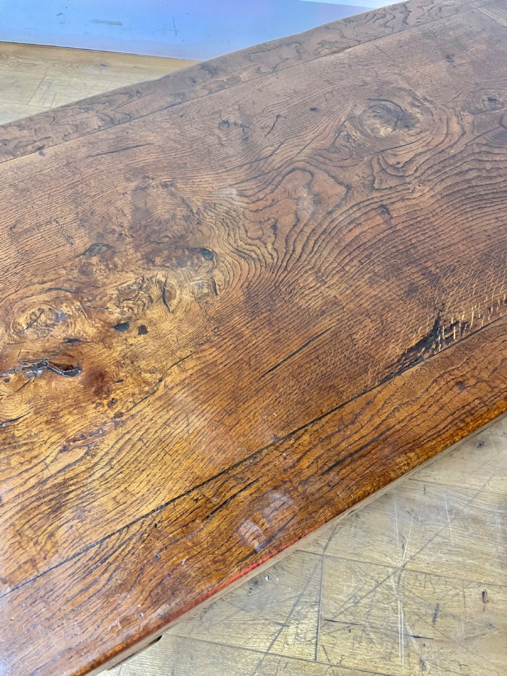 Refectory style oak coffee table  View V
