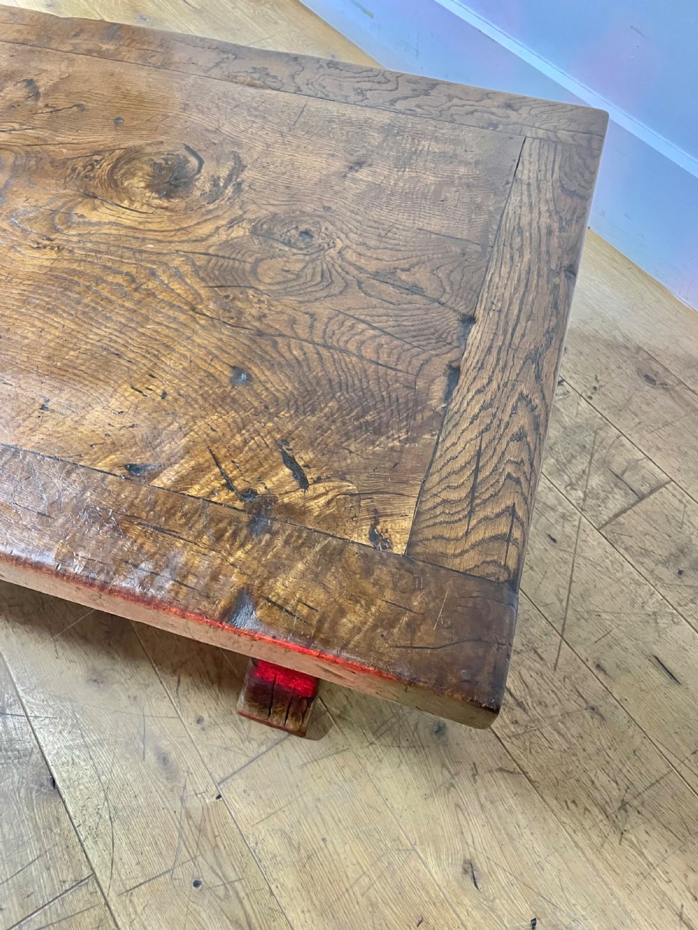 Refectory style oak coffee table  View VI