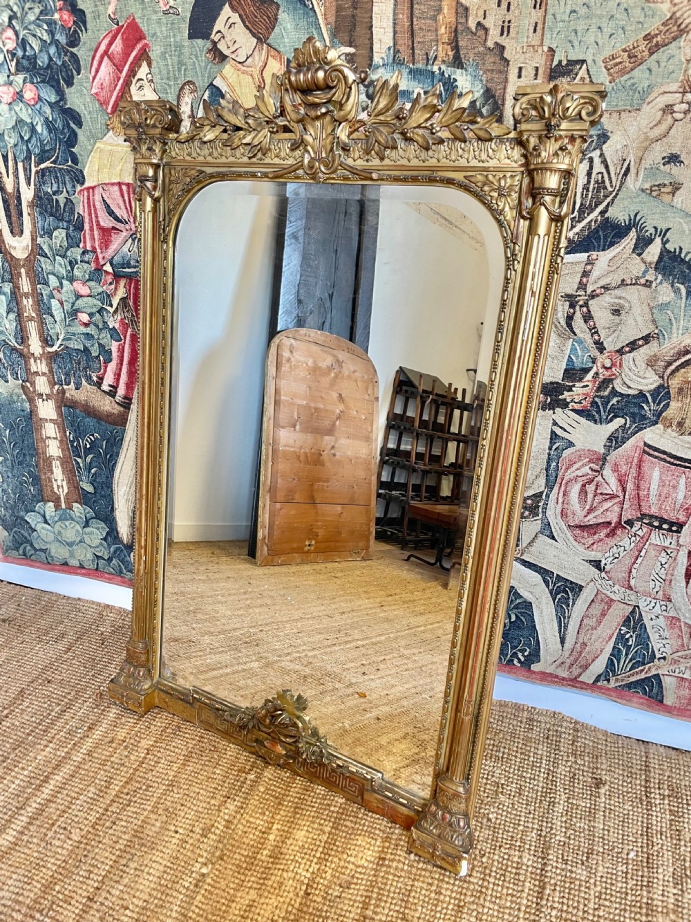 Large architectural gilded over mantle 