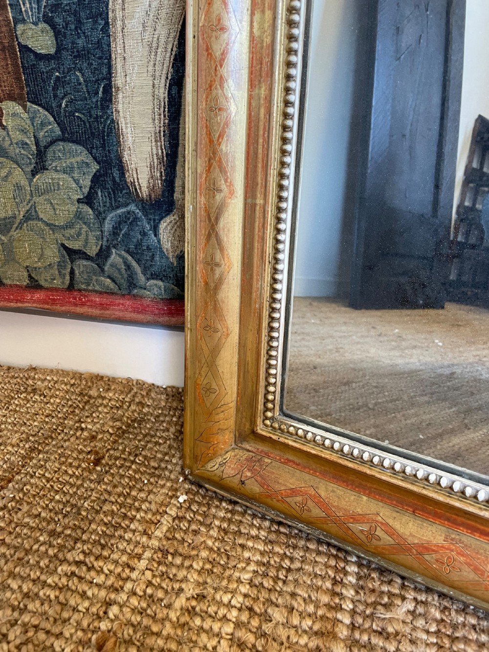 Arched top gilded over mantle mirror  View IX