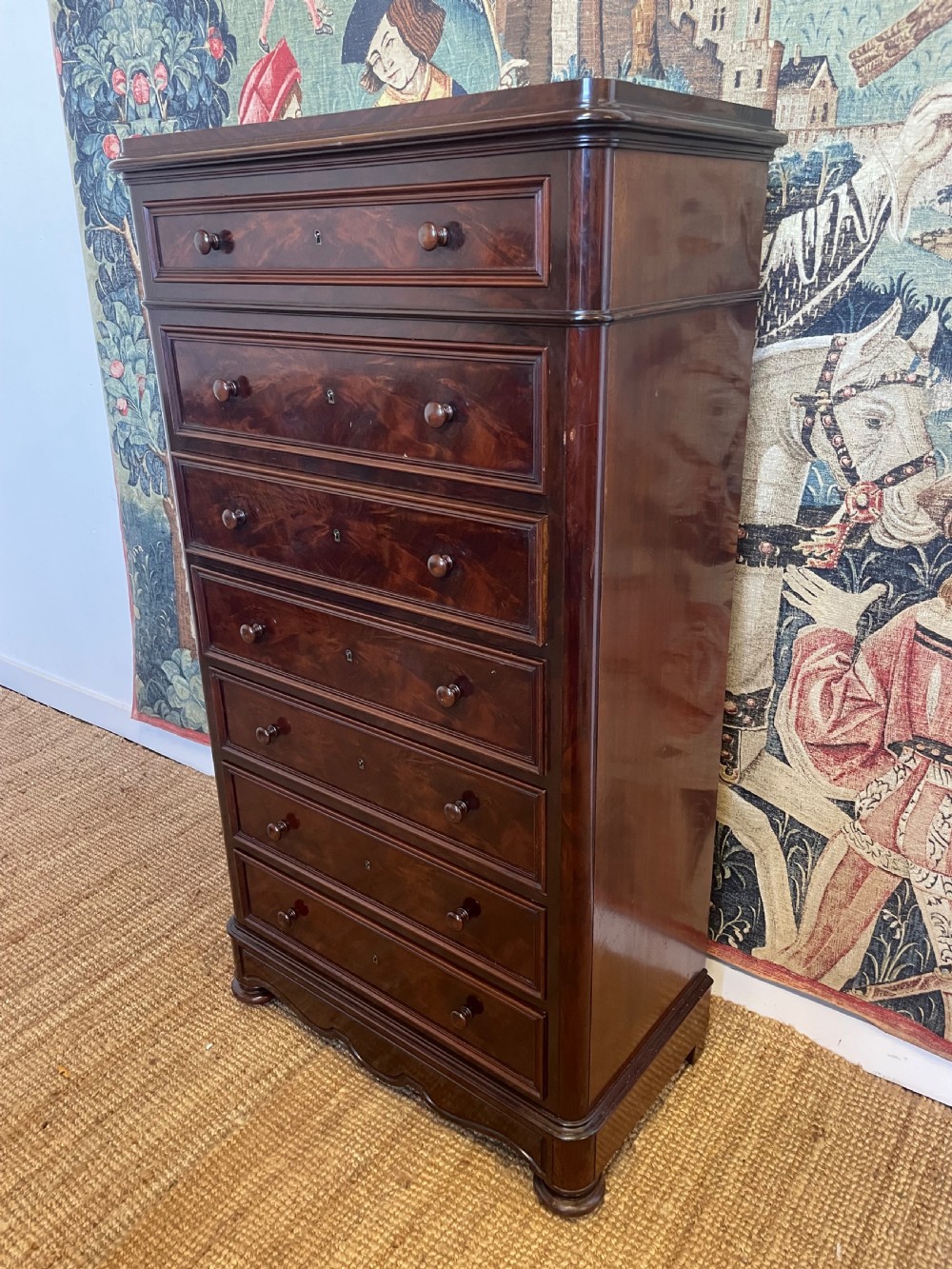 Tall narrow chest of drawers / semainier  View II