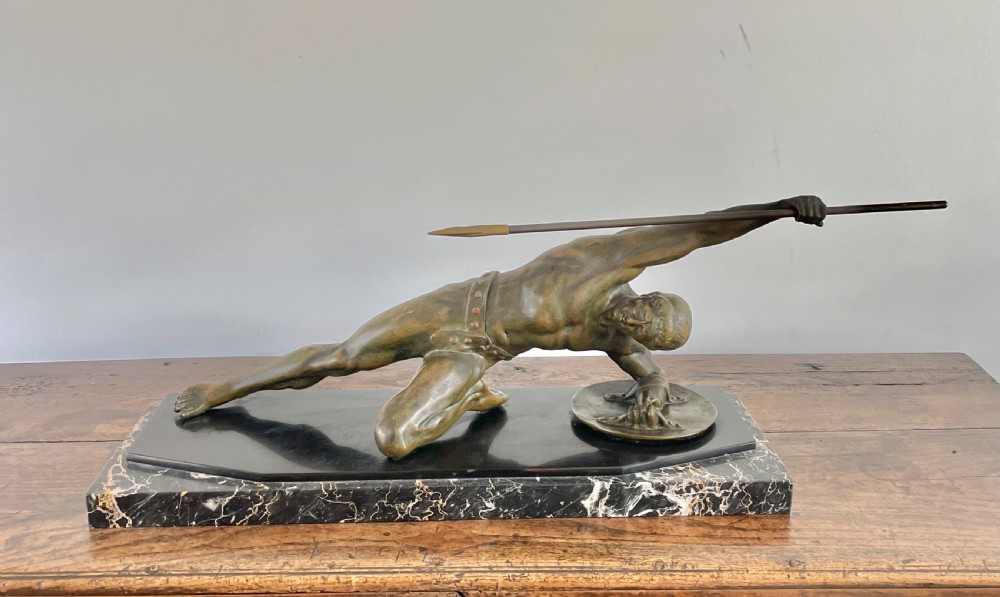 Art Deco bronze gladiator signed “ Desire Grisard “ 