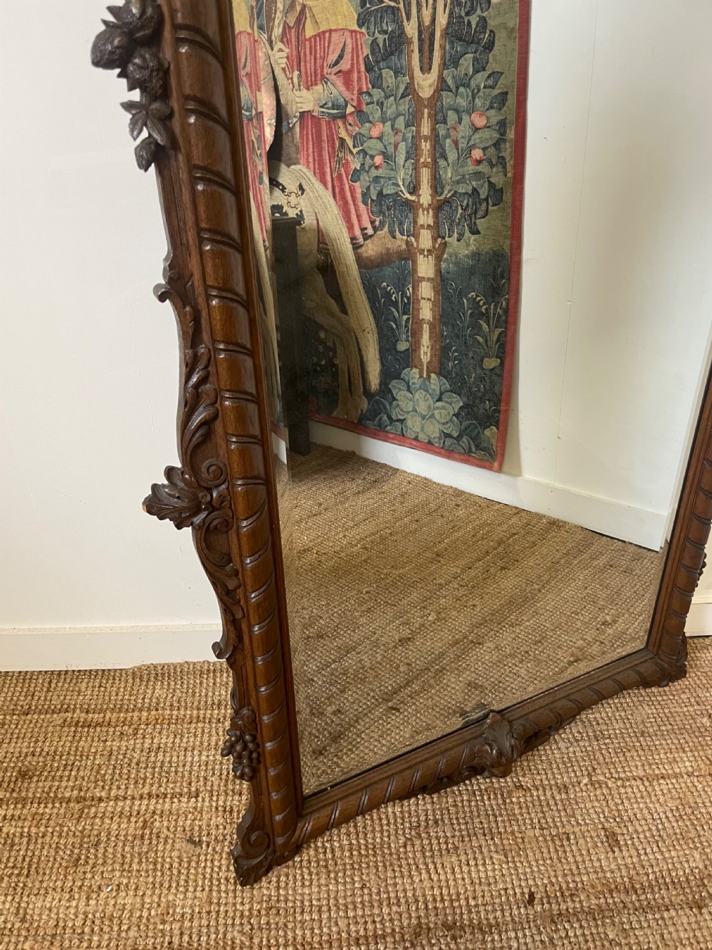Large 19th century carved oak mirror  View VII