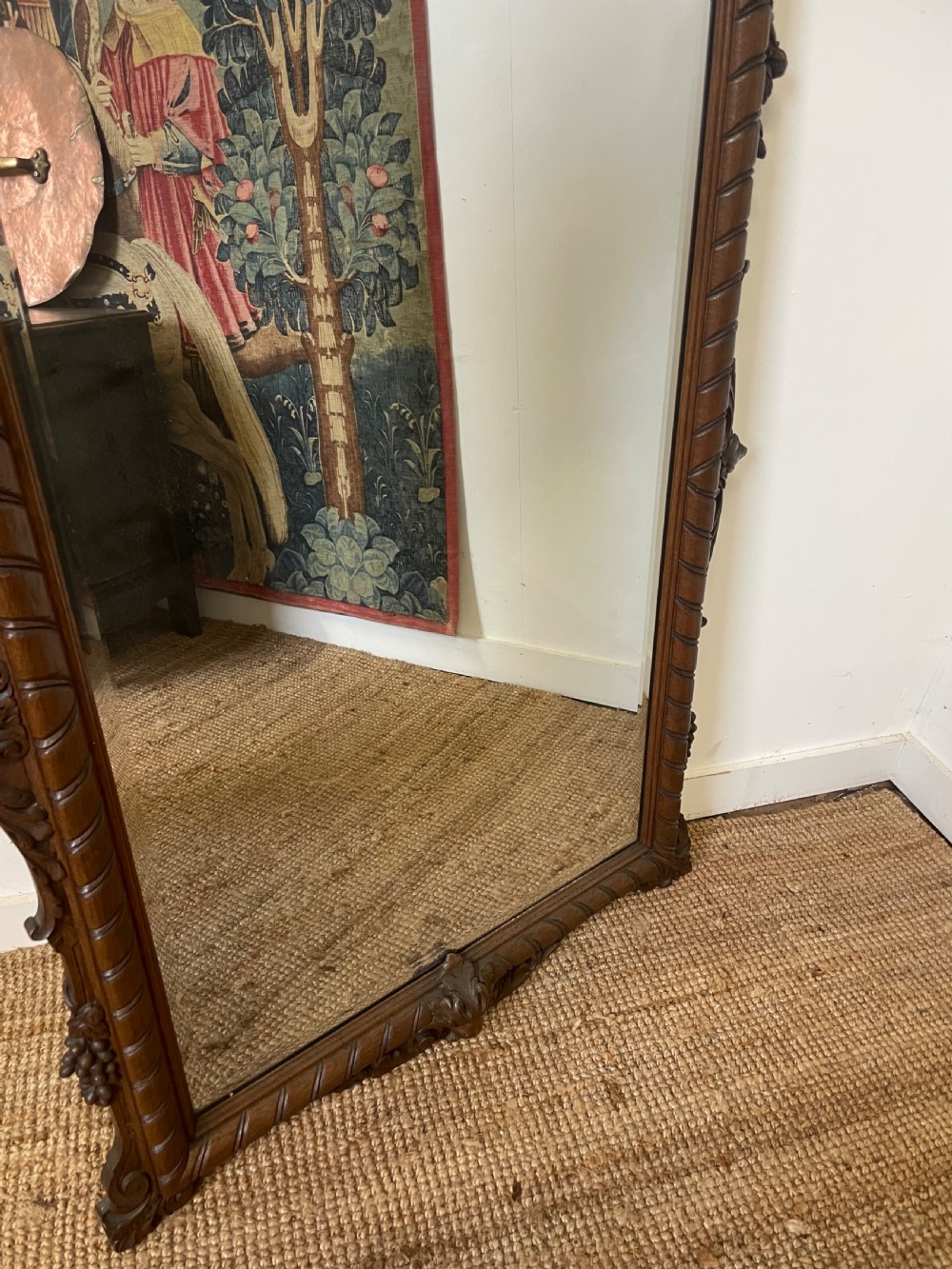 Large 19th century carved oak mirror  View VIII