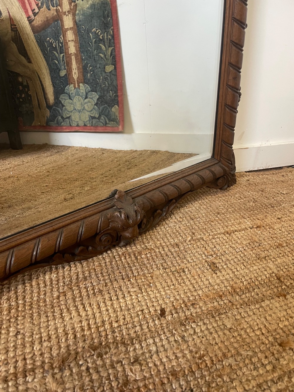 Large 19th century carved oak mirror  View IX
