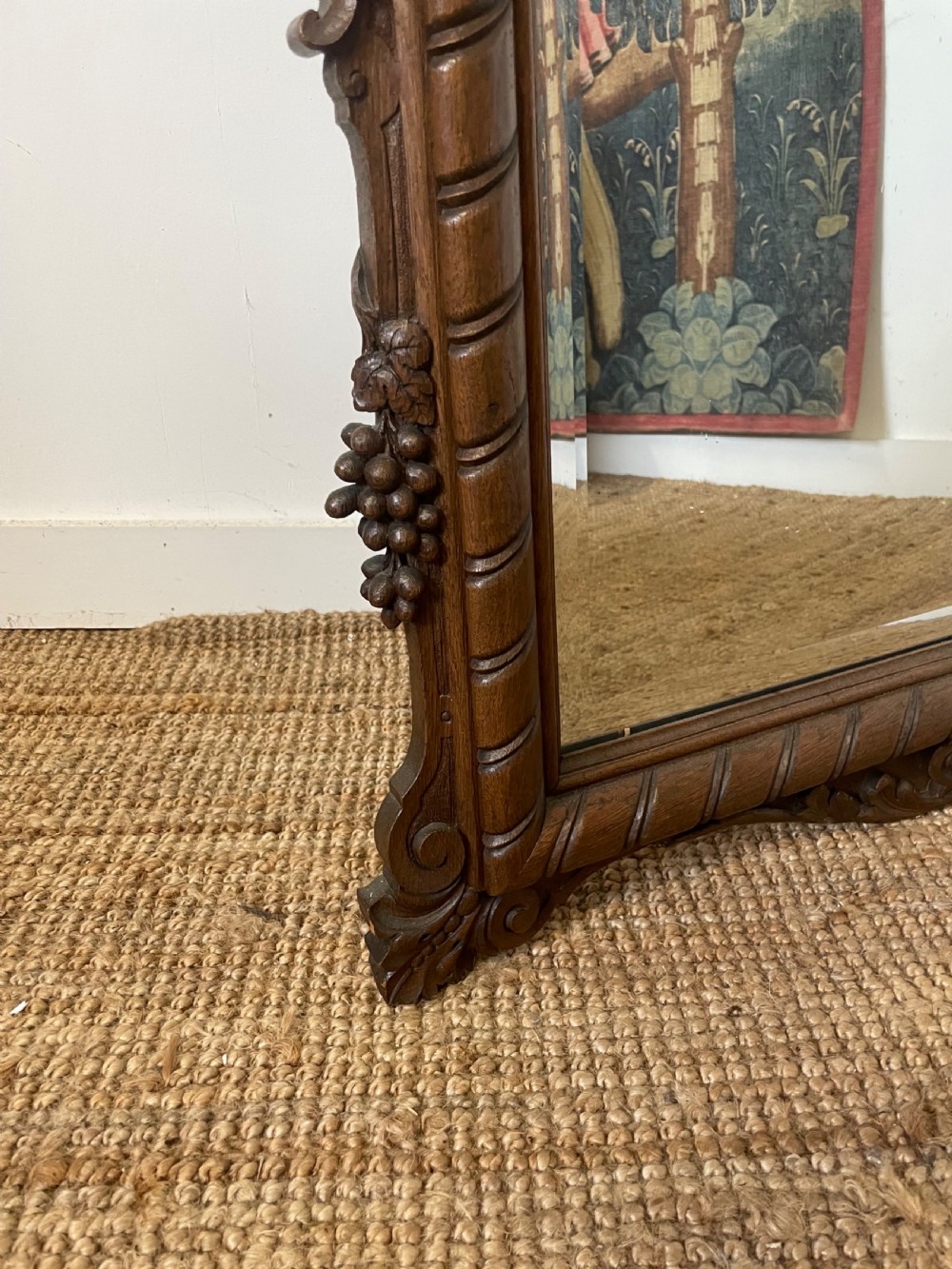 Large 19th century carved oak mirror  View XI