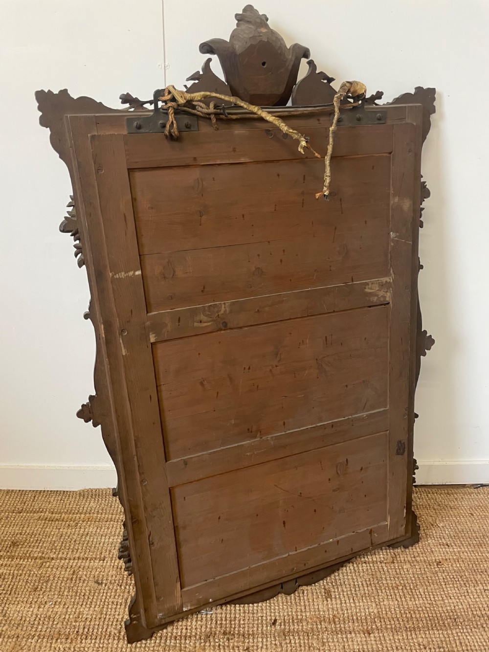 Large 19th century carved oak mirror  View XII