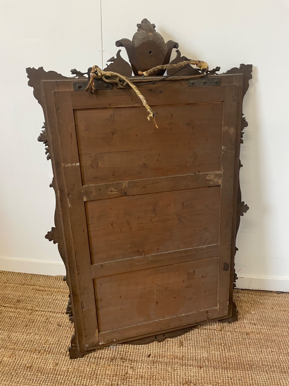 Large 19th century carved oak mirror  View XIV