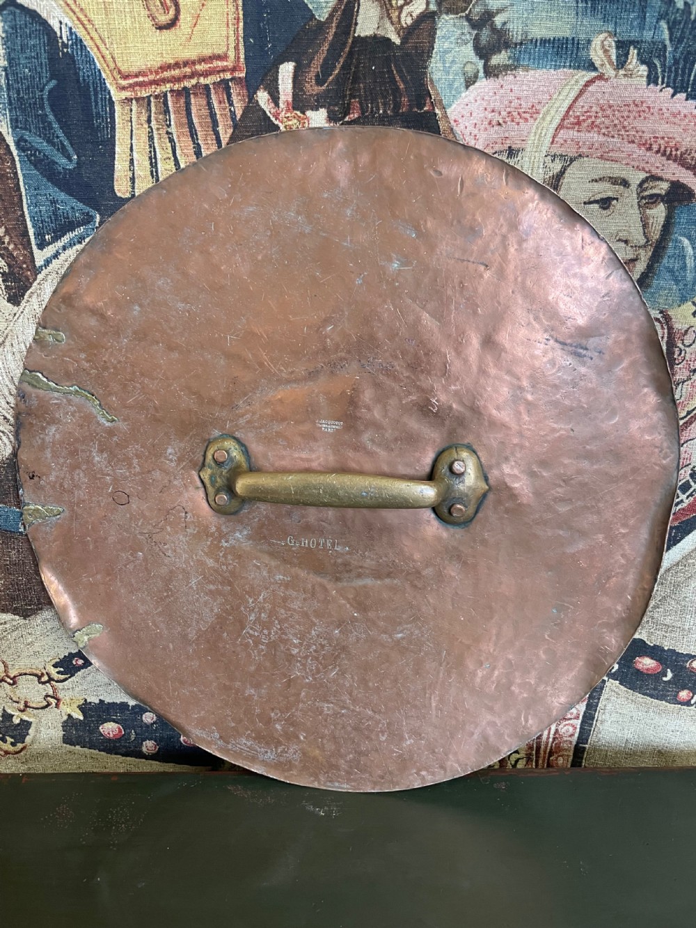 Large decorative copper lid 