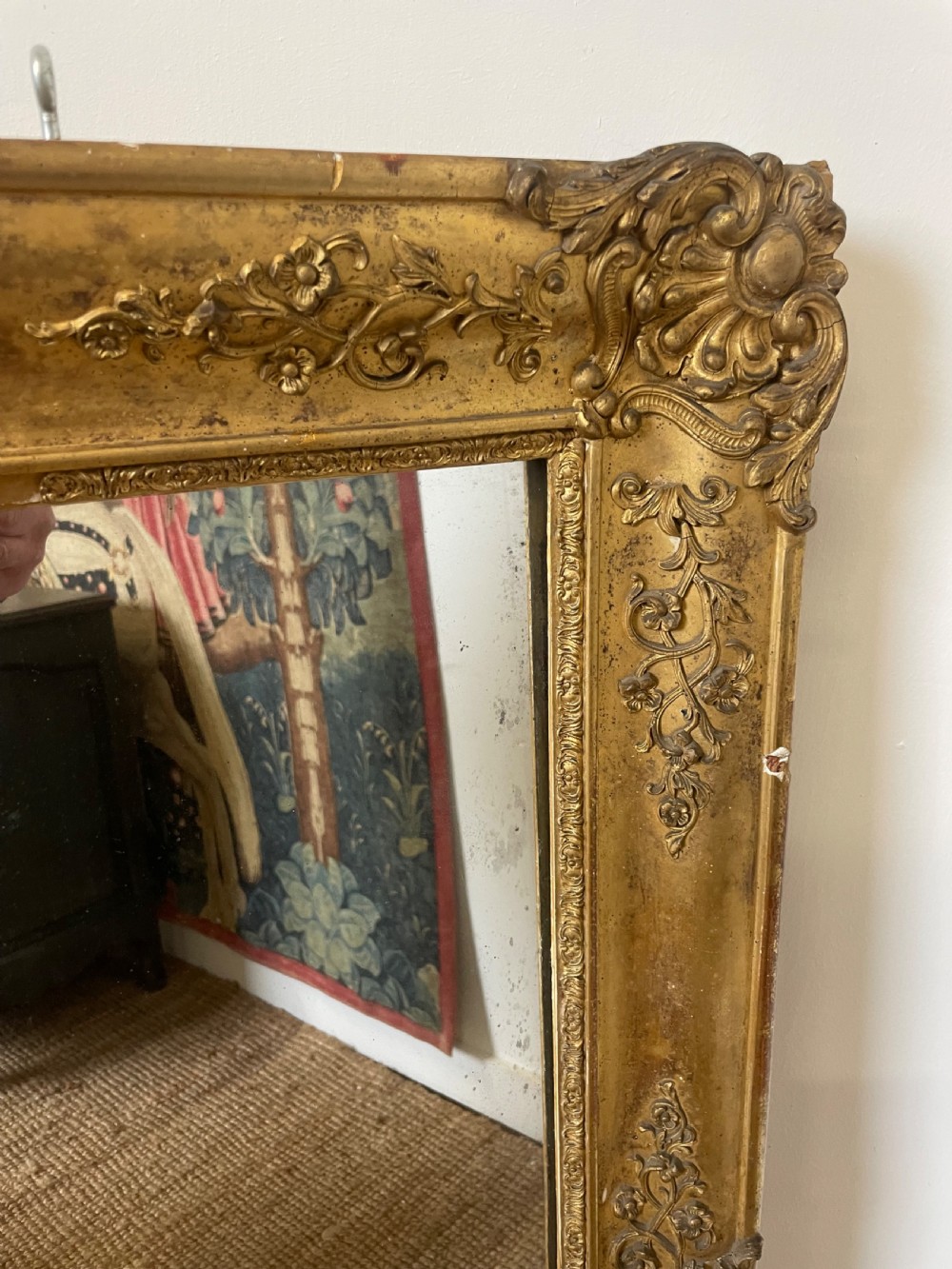 19th century gilded overmantle / gilt mirror  View IV