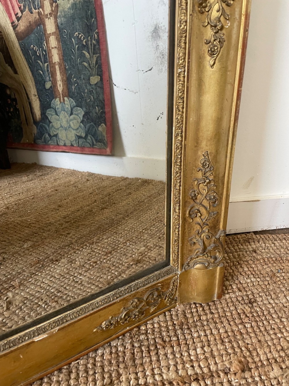 19th century gilded overmantle / gilt mirror  View V