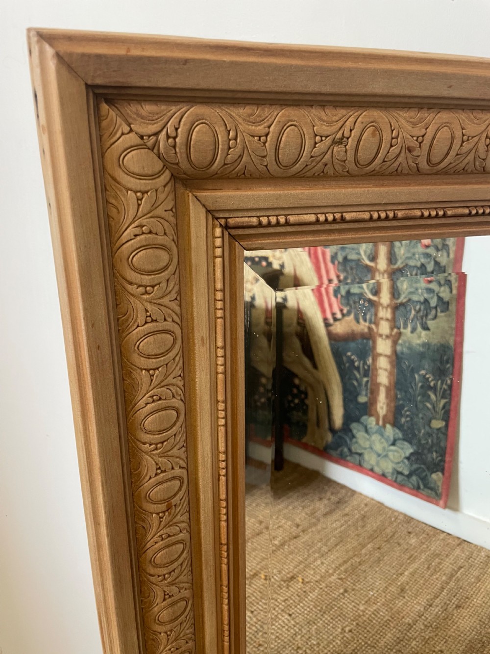 Scrubbed walnut mirror  View II