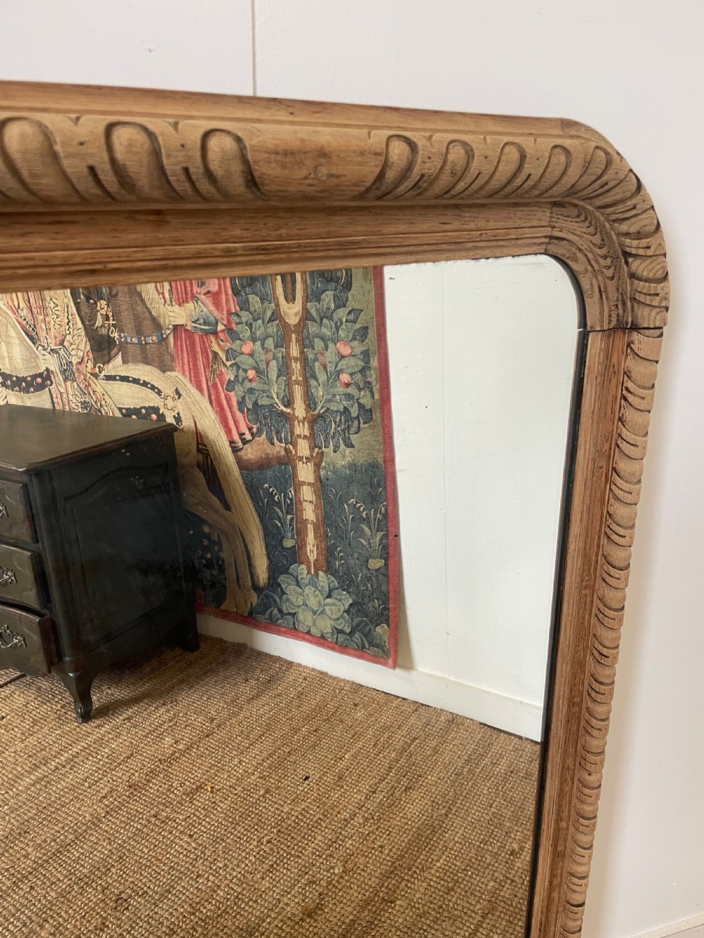 19th century scrubbed oak mirror  View III