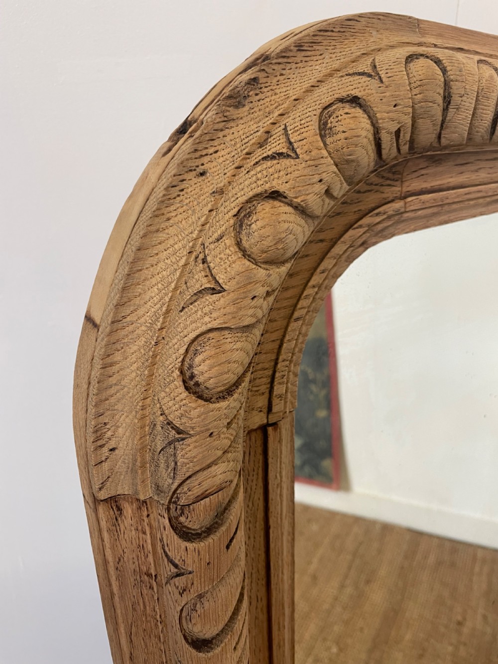 19th century scrubbed oak mirror  View VII