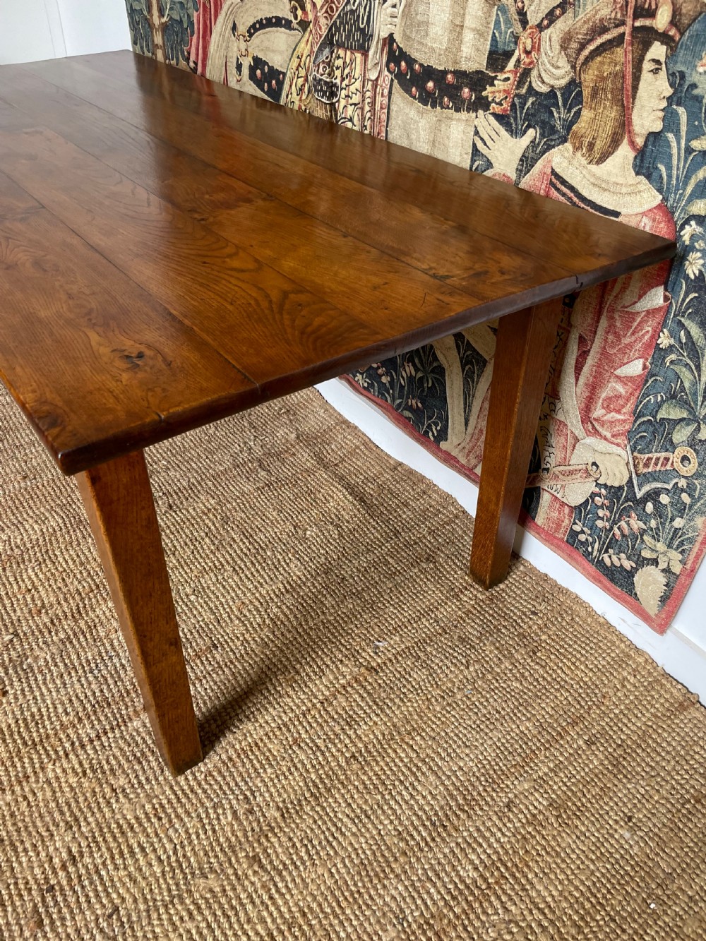 Small antique oak farmhouse table 2m  View X