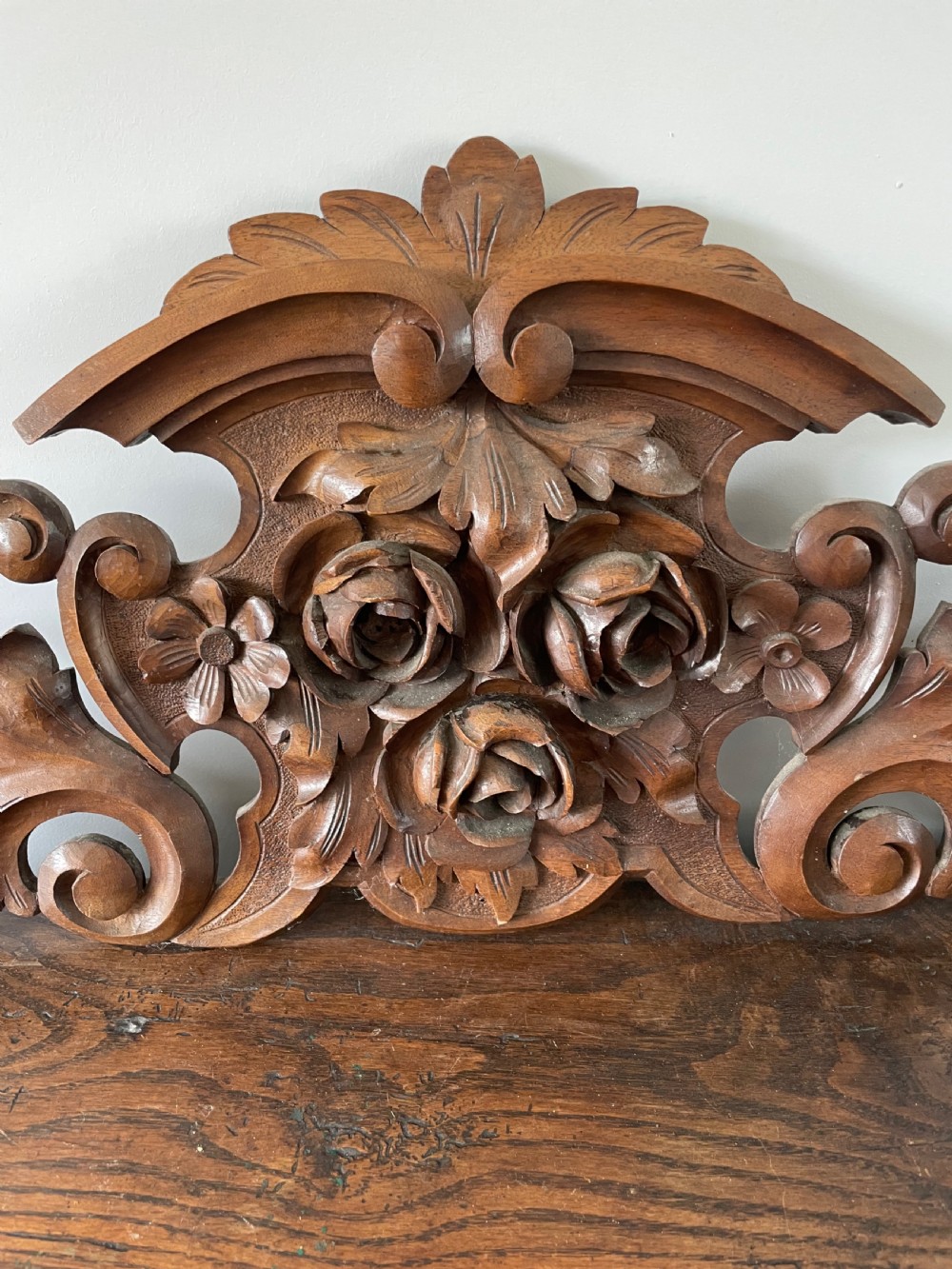 Carved walnut pediment  View IV