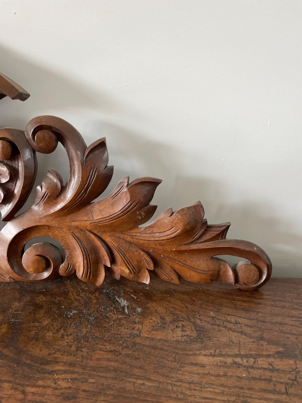 Carved walnut pediment  View VI