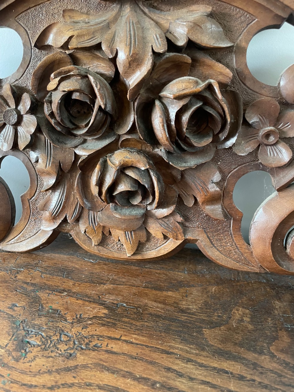 Carved walnut pediment  View VII