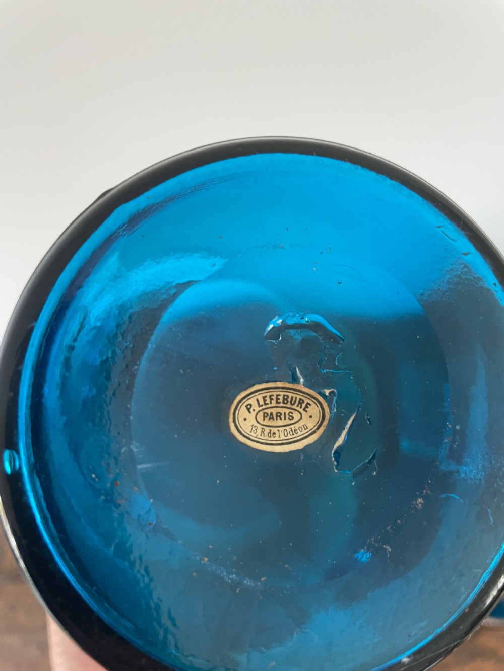 Collection of 13 Blue glass apothecary bottles  View X