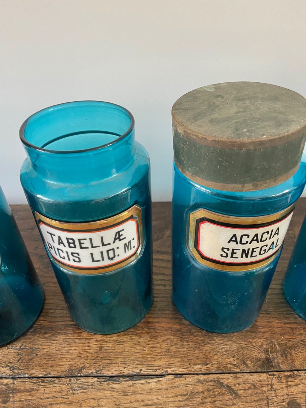 Collection of 11 blue glass apothecary bottles  View VII