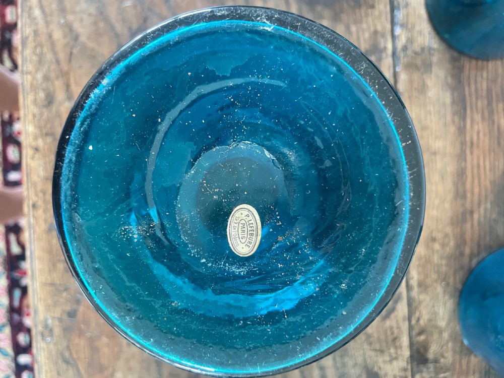 Collection of 11 blue glass apothecary bottles  View VIII
