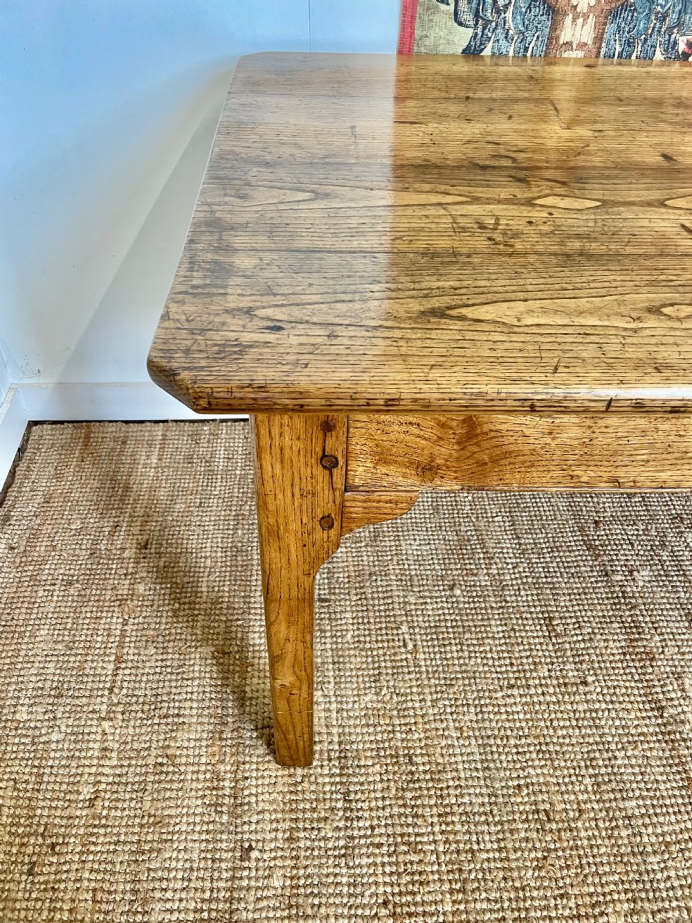 Large 3 meter chestnut farmhouse table  View XII