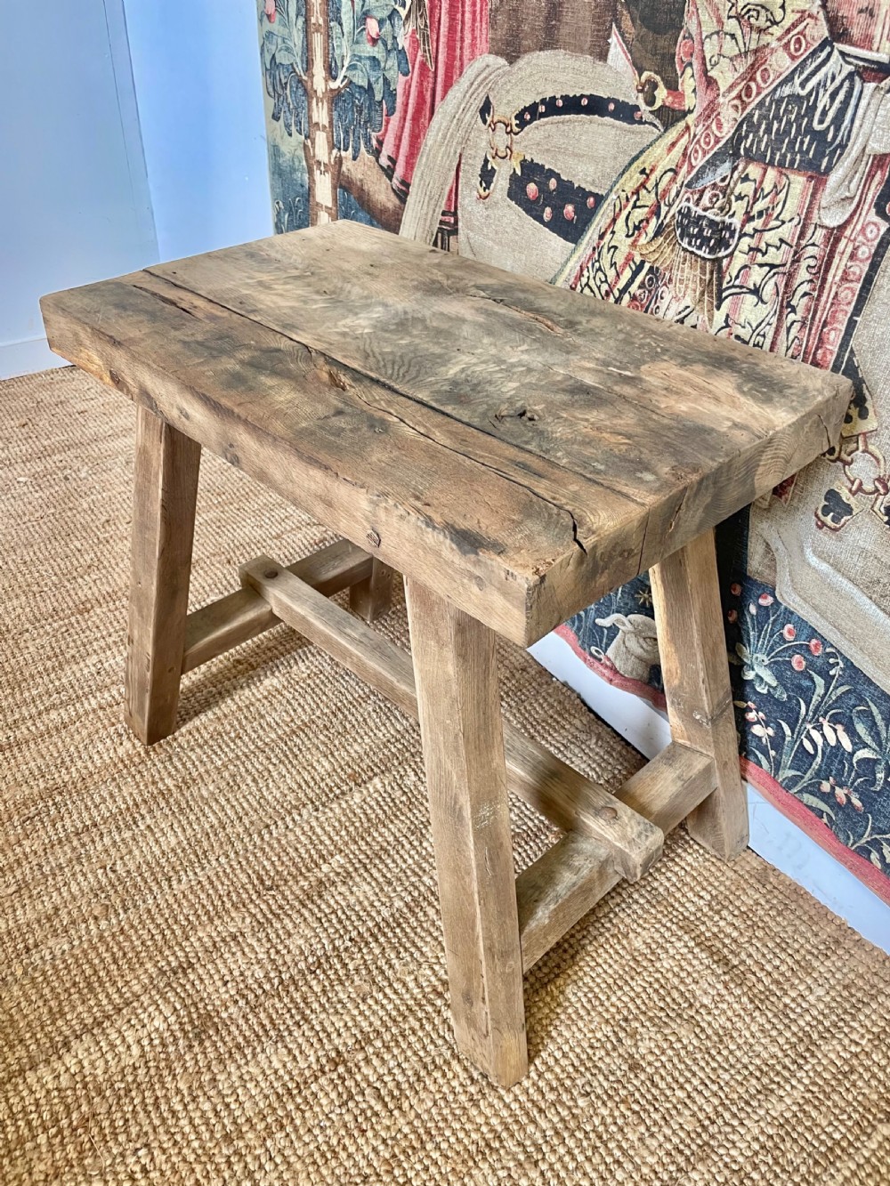 Rustic oak console table  View II