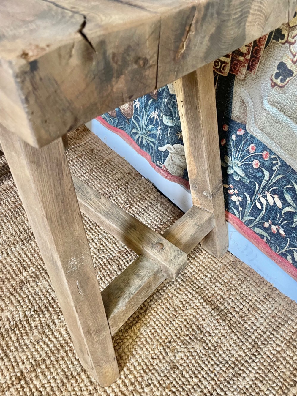 Rustic oak console table  View VI