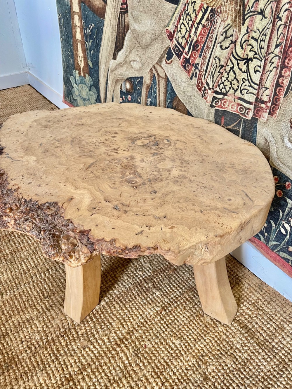 Scrubbed Burr Elm coffee table  View II