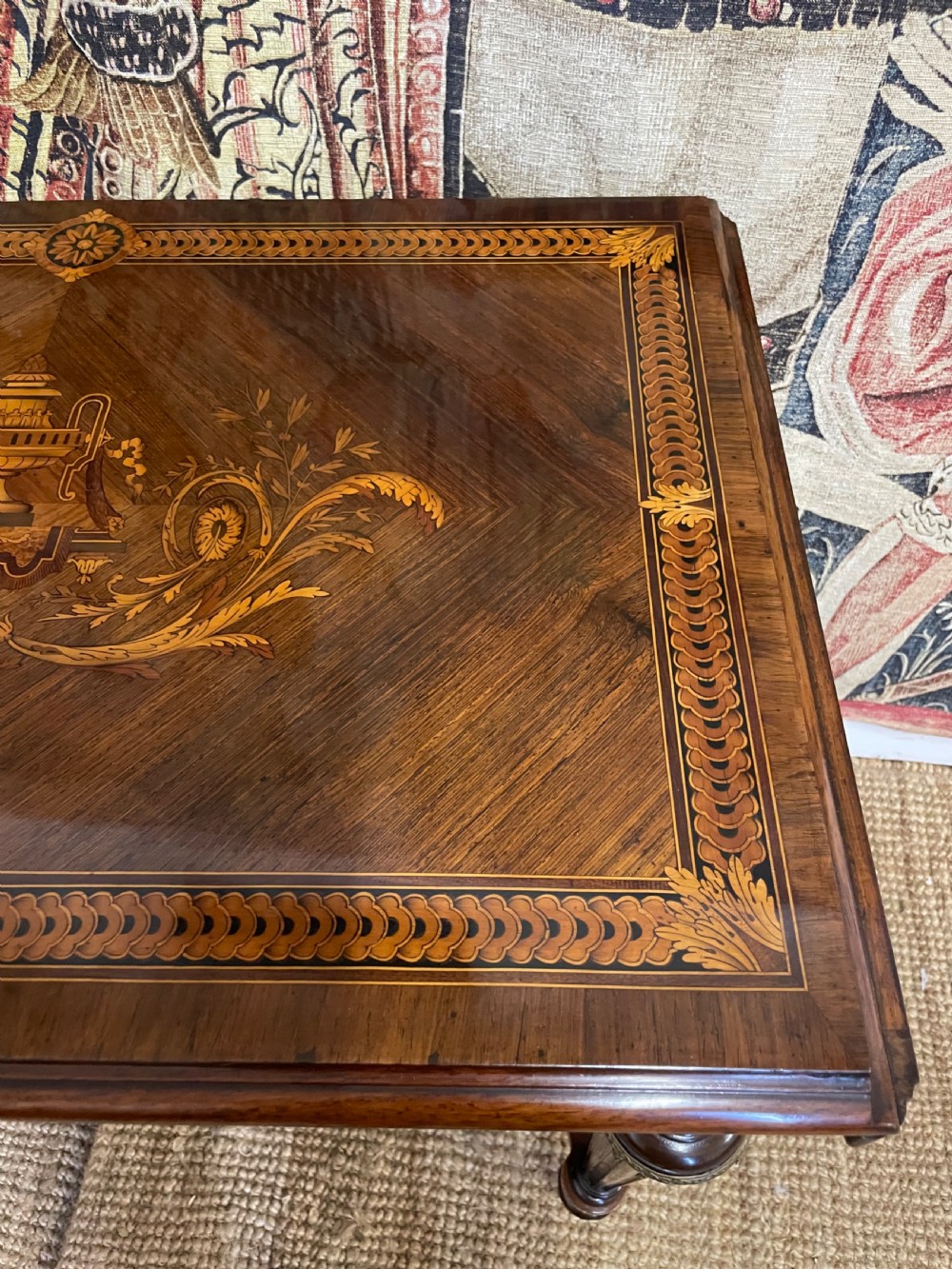 Napoleon III rosewood and inlaid sofa table  View III