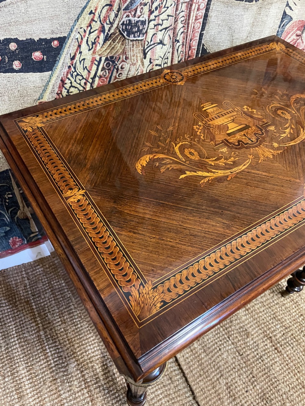 Napoleon III rosewood and inlaid sofa table  View IV