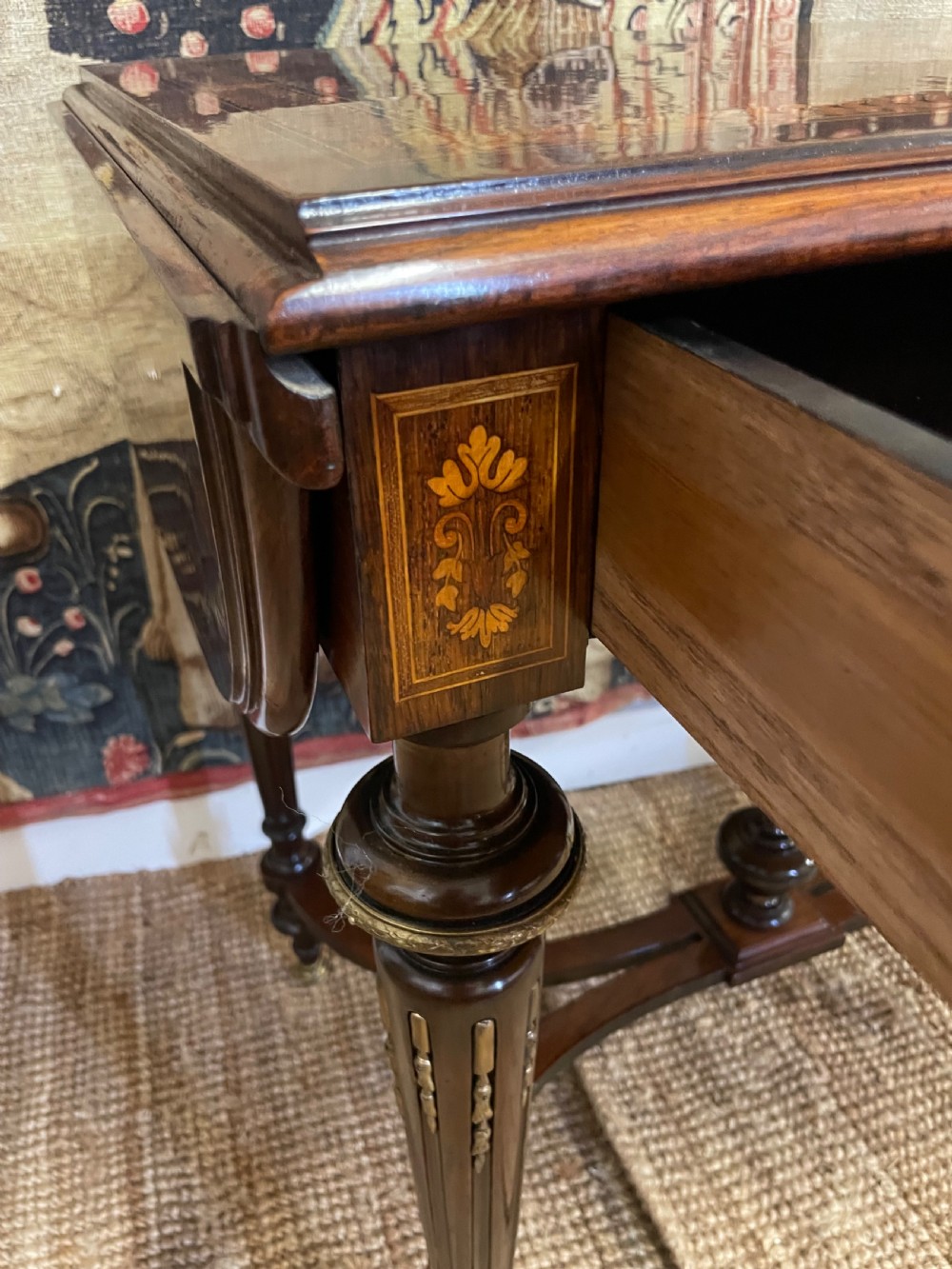 Napoleon III rosewood and inlaid sofa table  View VII