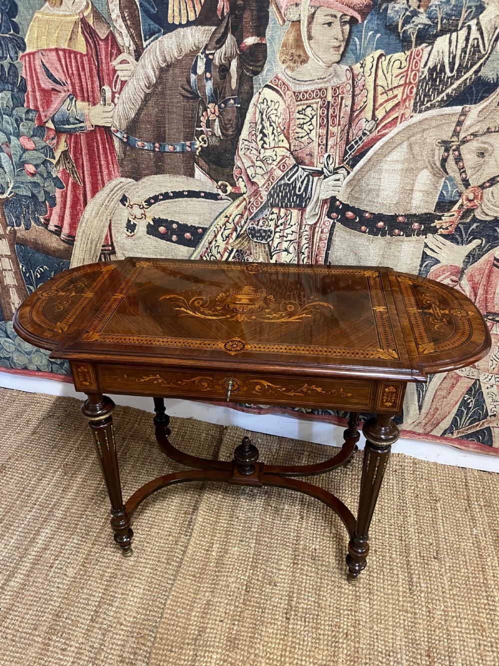 Napoleon III rosewood and inlaid sofa table  View IX