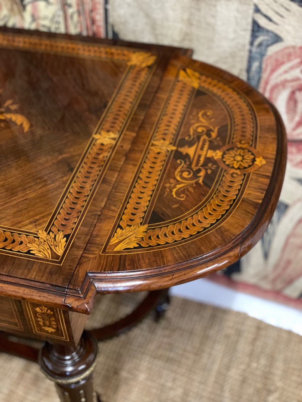 Napoleon III rosewood and inlaid sofa table  View XIII