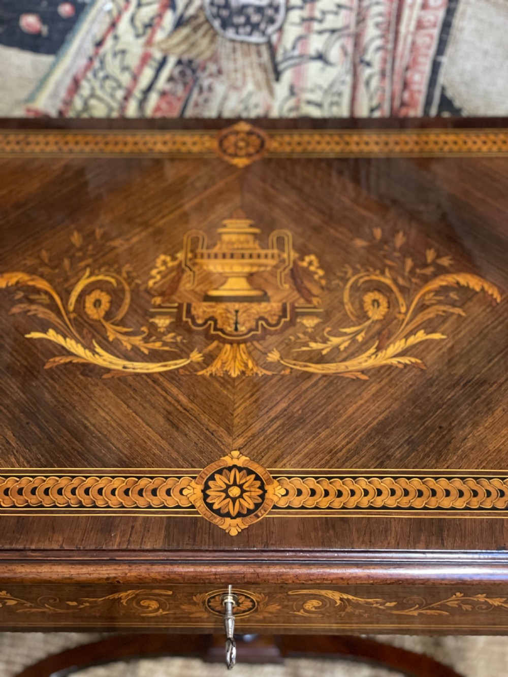 Napoleon III rosewood and inlaid sofa table  View XIV