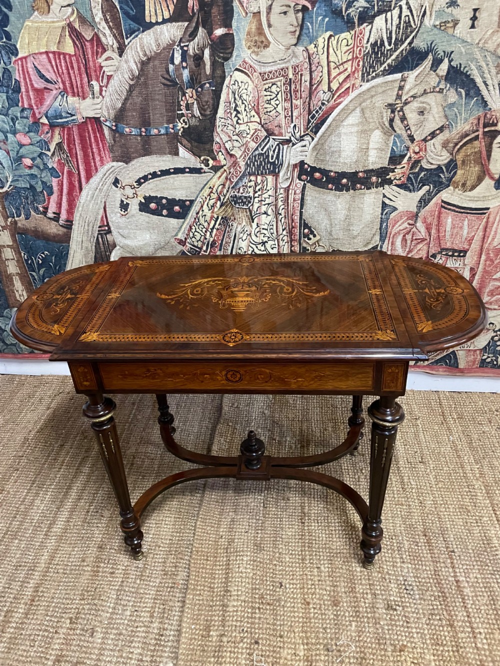 Napoleon III rosewood and inlaid sofa table  View XV