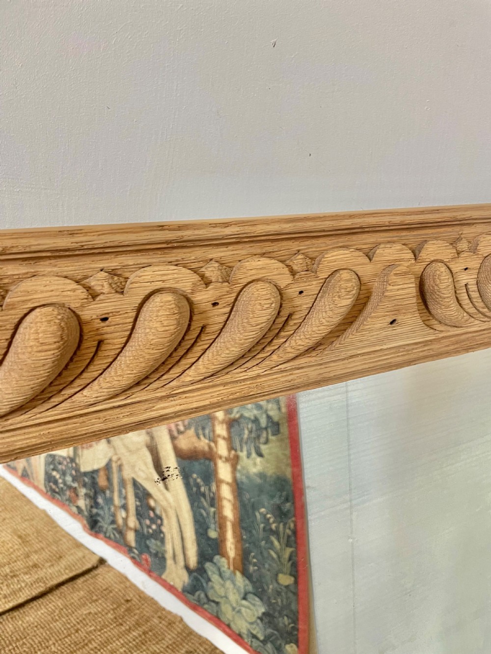 Antique Scrubbed oak wall mirror  View III