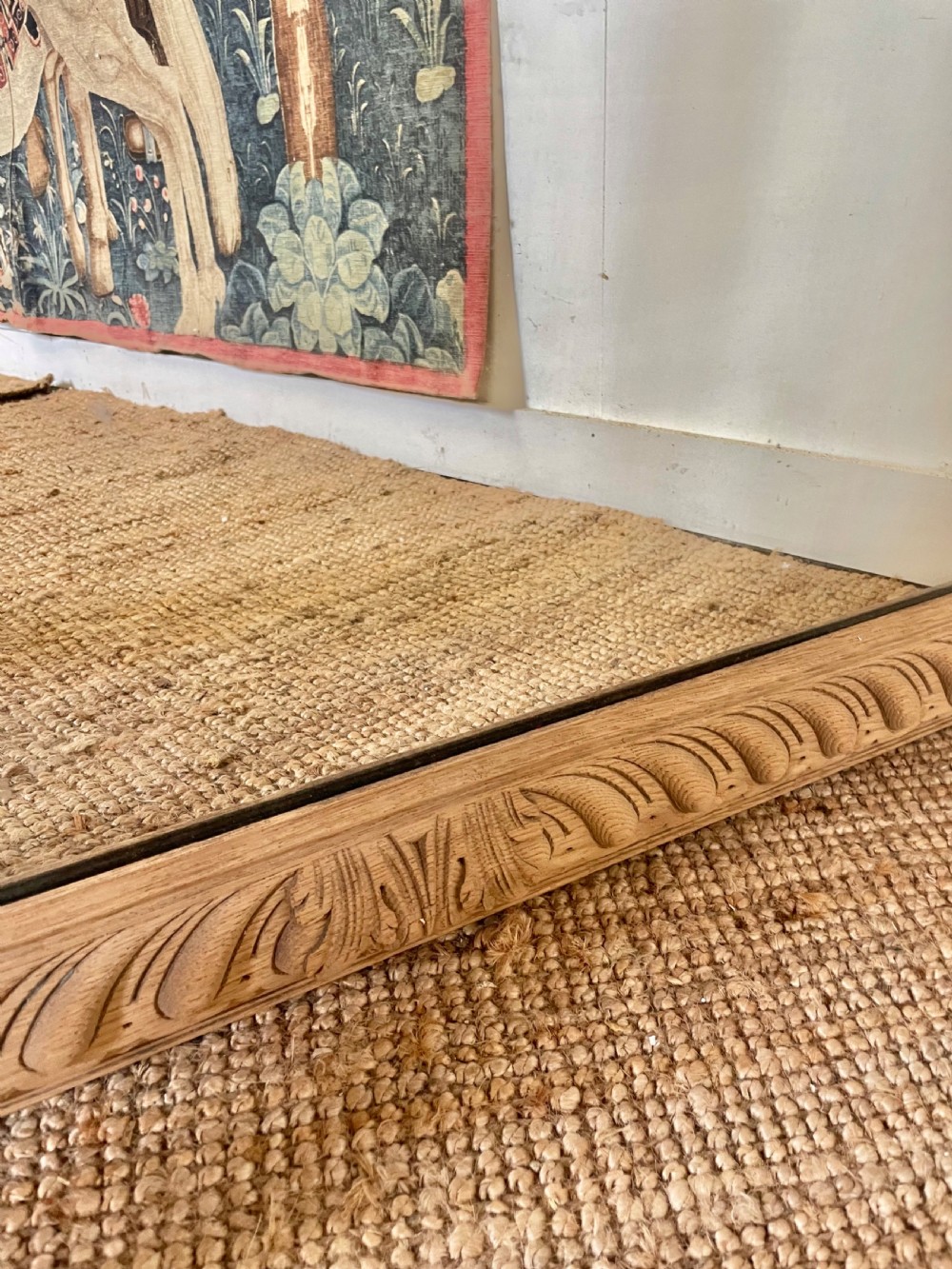 Antique Scrubbed oak wall mirror  View VI