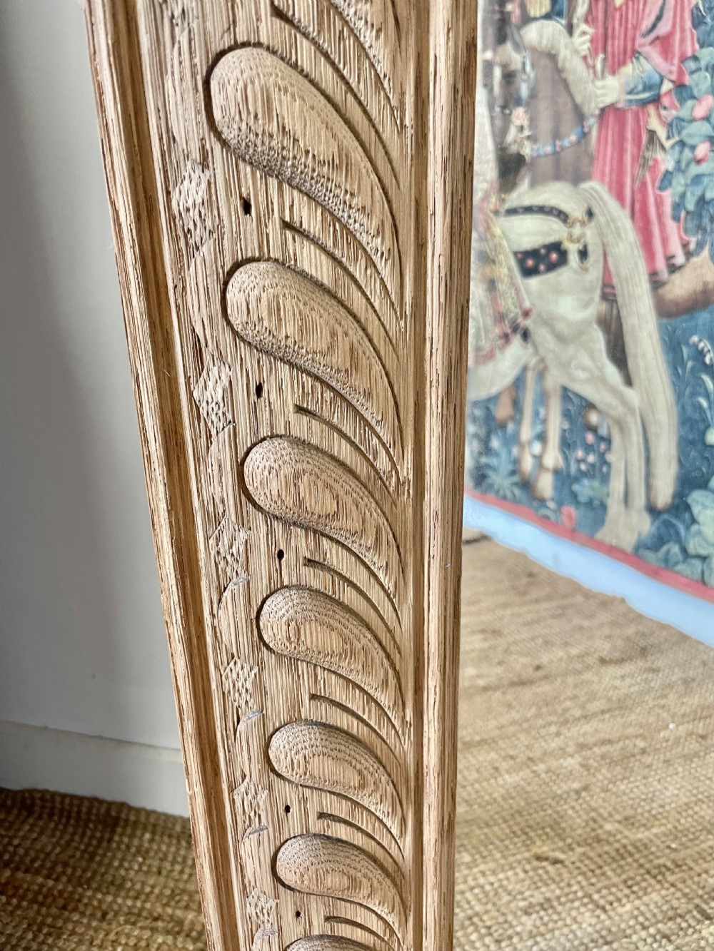 Antique Scrubbed oak wall mirror  View VIII