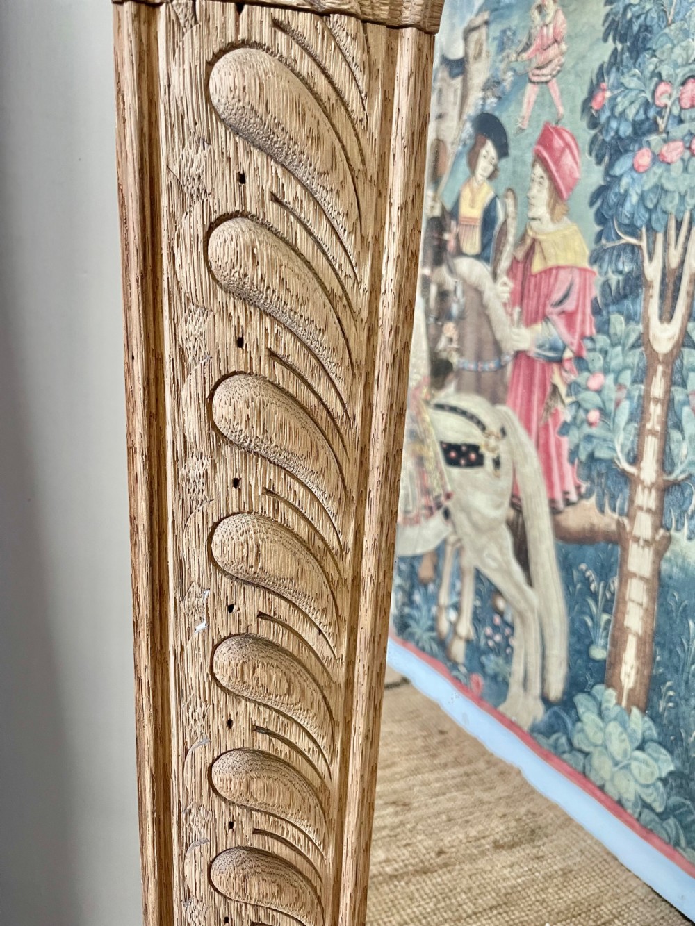 Antique Scrubbed oak wall mirror  View IX