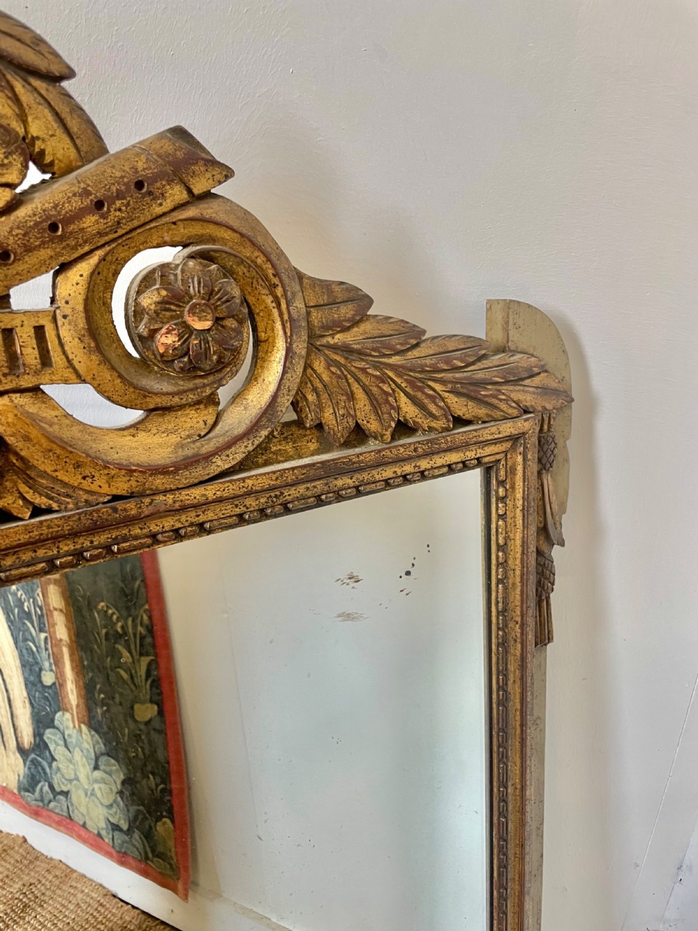Decorative French gilt and painted mirror View IV