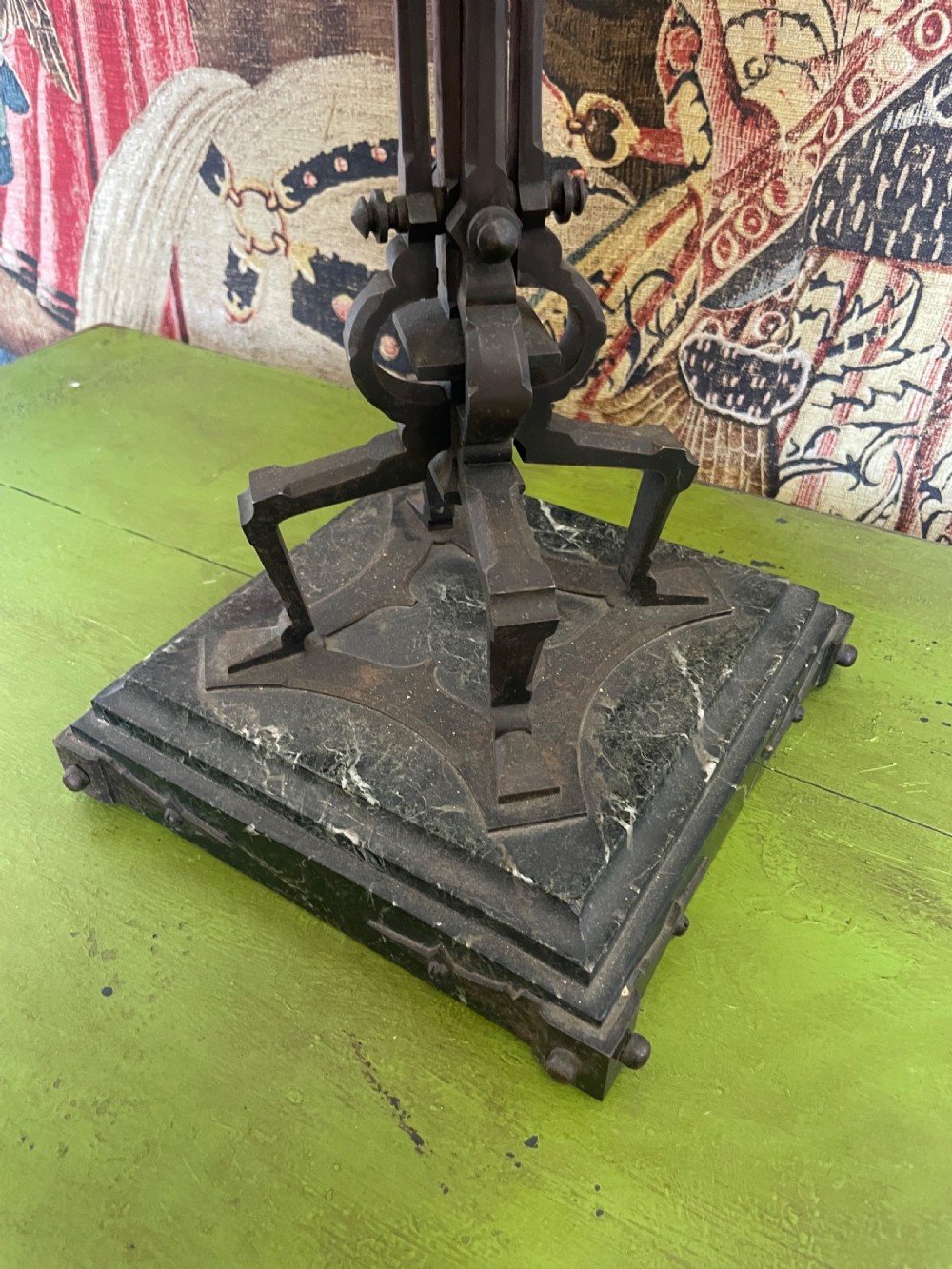 Large wrought iron Gothic style candlestick  View II