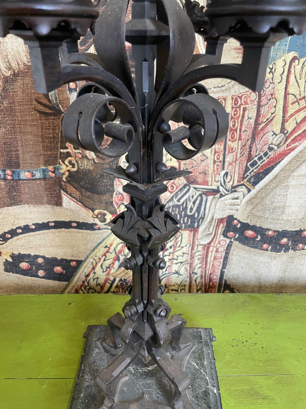 Large wrought iron Gothic style candlestick  View VI